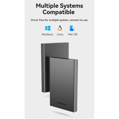 Карман внешний Vention 2.5" HDD/SSD USB 3.0 Micro-B Black (KPAB0) - Нулевой остаток (Feed)  - Нулевой остаток (Feed) 