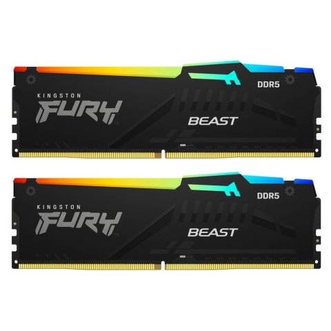 Модуль памяти для компьютера DDR5 64GB (2x32GB) 6000 MHz Beast RGB EXPO Kingston Fury (ex.HyperX) (KF560C30BBEAK2-64) - Нулевой остаток (Feed) - Нулевой остаток (Feed)