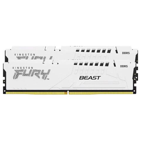 Модуль памяти для компьютера DDR5 64GB (2x32GB) 5600 MHz FURY Beast White Kingston Fury (ex.HyperX) (KF556C40BWK2-64) - Нулевой остаток (Feed)  - Нулевой остаток (Feed) 