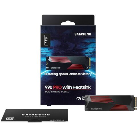 Накопитель SSD M.2 2280 1TB 990 PRO with Heatsink Samsung (MZ-V9P1T0CW) - Внутренние SSD  - Внутренние SSD 