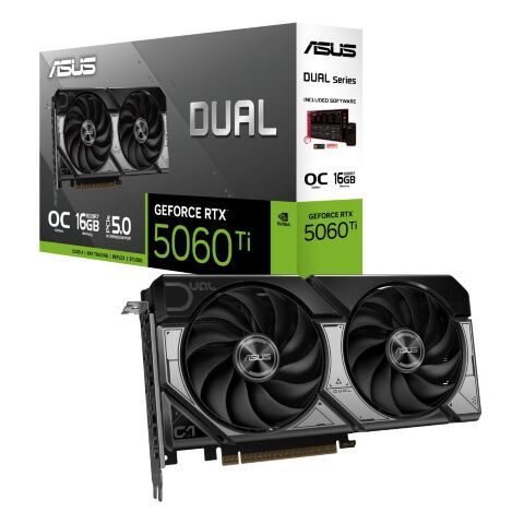 Видеокарта ASUS GeForce RTX5060Ti 16Gb DUAL OC (DUAL-RTX5060TI-O16G) - Видеокарты  - Видеокарты 