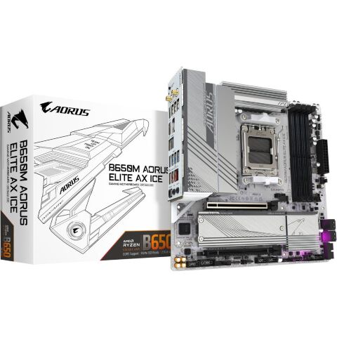 Материнская плата GIGABYTE B650M AORUS ELITE AX ICE (B650M A ELITE AX ICE) - Нулевой остаток (Feed)  - Нулевой остаток (Feed) 