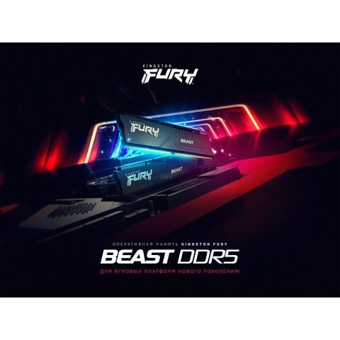 Модуль памяти для компьютера DDR5 32GB (2x16GB) 5600 MHz Beast Black Kingston Fury (ex.HyperX) (KF556C40BBK2-32) - Модули памяти для компьютера  - Модули памяти для компьютера 