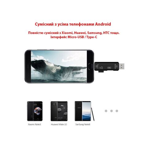 Считыватель флеш-карт Dynamode 3-in-1 (D-188) - Кардридеры  - Кардридеры 