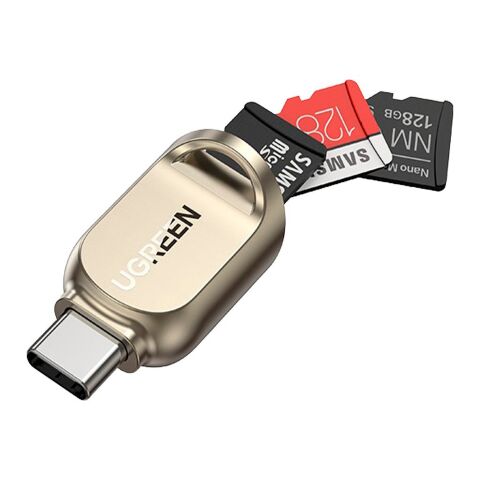 Считыватель флеш-карт UGREEN USB-C to TF 3.0 CM331 Light Golden (80124) - Кардридеры  - Кардридеры 