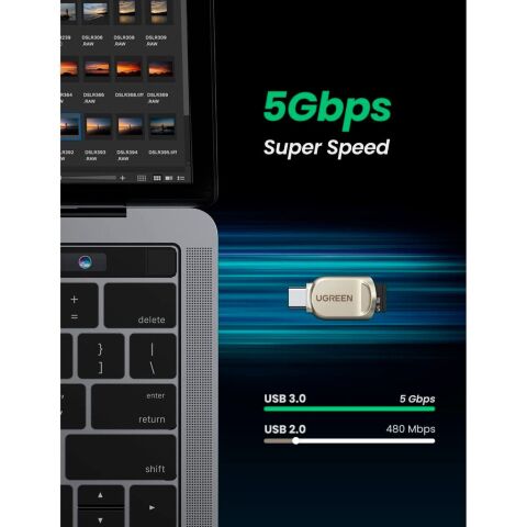 Считыватель флеш-карт UGREEN USB-C to TF 3.0 CM331 Light Golden (80124) - Кардридеры  - Кардридеры 