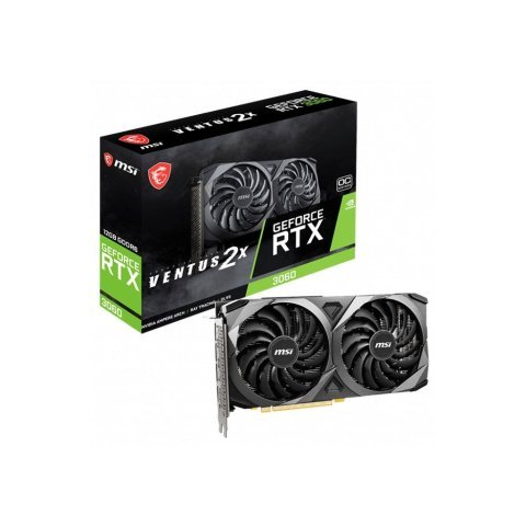 Видеокарта MSI GeForce RTX3060 12Gb VENTUS 2X OC (RTX 3060 VENTUS 2X 12G OC) - Нулевой остаток (Feed) - Нулевой остаток (Feed)