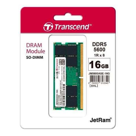 Модуль памяти для ноутбука SoDIMM DDR5 16GB 5600 MHz JetRam Transcend (JM5600ASE-16G) - Нулевой остаток (Feed) - Нулевой остаток (Feed)