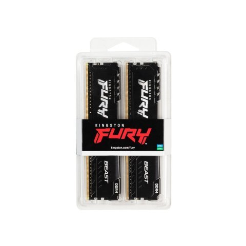 Модуль памяти для компьютера DDR4 32GB (2x16GB) 3200 MHz Fury Beast Black Kingston Fury (ex.HyperX) (KF432C16BBK2/32) - Нулевой остаток (Feed) - Нулевой остаток (Feed)
