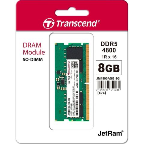 Модуль памяти для ноутбука SoDIMM DDR5 8GB 4800 MHz JetRam Transcend (JM4800ASG-8G) - Нулевой остаток (Feed)  - Нулевой остаток (Feed) 