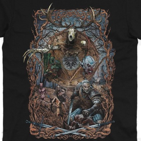 Футболка Morze The Witcher 3 Geralt and Leshen Ведьмак Леший и Геральт (размер L) -   -  
