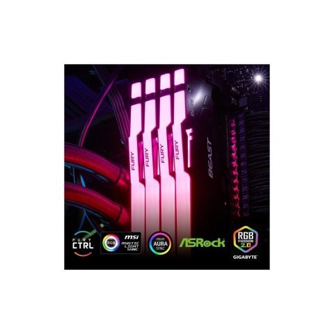 Модуль памяти для компьютера DDR5 128GB (2x64GB) 5600 MHz Beast RGB Kingston Fury (ex.HyperX) (KF556C36BBEAK2-128) - Нулевой остаток (Feed) - Нулевой остаток (Feed)