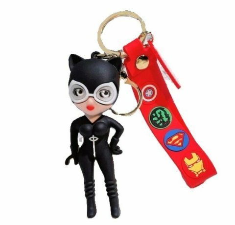 Брелок подвеска на рюкзак DC Super Hero Catwoman 3D Keychain Женщина кошка Backpack -   -  
