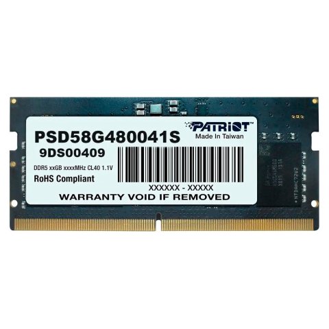Модуль памяти для ноутбука SoDIMM DDR5 8GB 4800 MHz Patriot (PSD58G480041S) - Нулевой остаток (Feed)  - Нулевой остаток (Feed) 