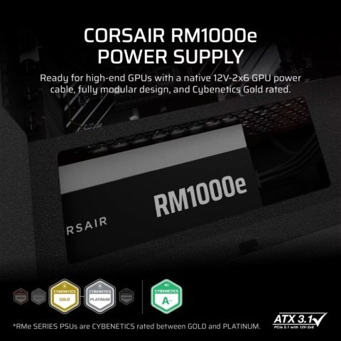 Блок питания Corsair 1000W RM1000e (CP-9020297-EU) - Нулевой остаток (Feed) - Нулевой остаток (Feed)
