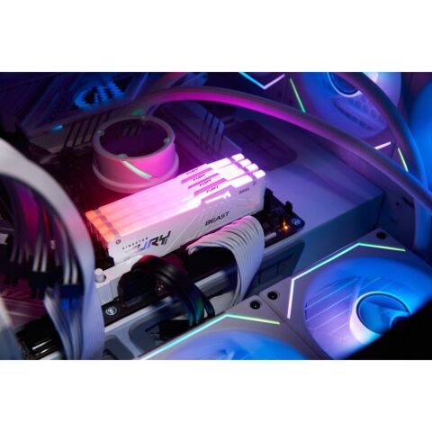 Модуль памяти для компьютера DDR5 32GB (2x16GB) 6000 MHz Beast RGB EXPO White Kingston Fury (ex.HyperX) (KF560C36BWE2AK2-32) - Нулевой остаток (Feed)  - Нулевой остаток (Feed) 