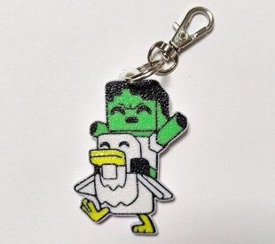 Брелок Minecraft Steve duck Майнкрафт Стів на качці ABS пластик 6 см.