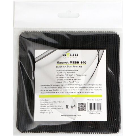 Пылевой фильтр для ПК Gelid Solutions MAGNET MESH DUST FILTER 140 3pcs (SL-Dust-04) - Нулевой остаток (Feed)  - Нулевой остаток (Feed) 