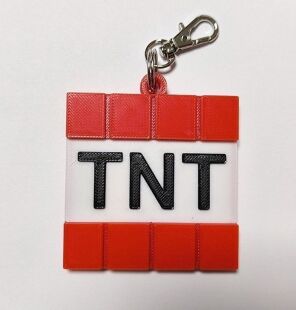 Брелок Minecraft TNT Logo Майнкрафт ABS пластик 6 см.