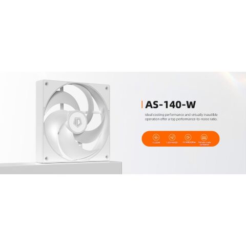 Кулер для корпуса ID-Cooling Вентилятор ID-Cooling AS-140-W White (AS-140-W) - Нулевой остаток (Feed)  - Нулевой остаток (Feed) 