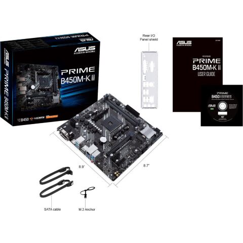 Материнская плата ASUS PRIME B450M-K II - Системные (материнские) платы  - Системные (материнские) платы 