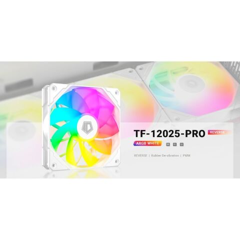 Кулер для корпуса ID-Cooling TF-12025-PRO ARGB REVERSE WHITE - Нулевой остаток (Feed)  - Нулевой остаток (Feed) 