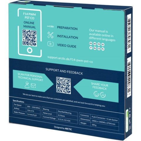 Кулер для корпуса Arctic F14 PWM PST CO (ACFAN00220A) - Нулевой остаток (Feed)  - Нулевой остаток (Feed) 