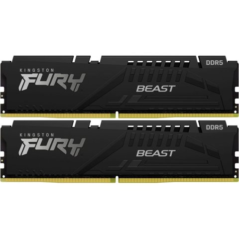 Модуль памяти для компьютера DDR5 32GB (2x16GB) 5200 MHz Beast Black Kingston Fury (ex.HyperX) (KF552C40BBK2-32) - Нулевой остаток (Feed)  - Нулевой остаток (Feed) 