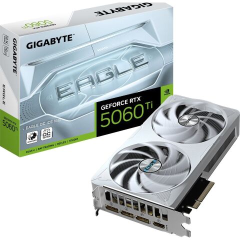 Видеокарта GIGABYTE GeForce RTX5060Ti 16Gb EAGLE OC ICE (GV-N506TEAGLEOC ICE-16GD) - Нулевой остаток (Feed)  - Нулевой остаток (Feed) 