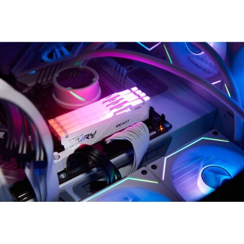 Модуль памяти для компьютера DDR5 64GB (2x32GB) 5600 MHz Beast White RGB Kingston Fury (ex.HyperX) (KF556C36BWEAK2-64) - Модули памяти для компьютера  - Модули памяти для компьютера 