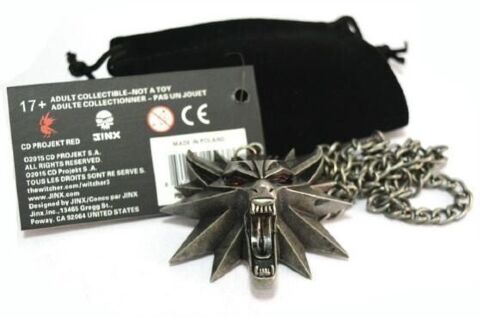 Кулон 3D Відьмак (The Witcher) медальйон Геральт метал червоні очі -   -  