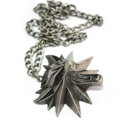 Кулон 3D Відьмак (The Witcher) медальйон Геральт метал червоні очі -   -  