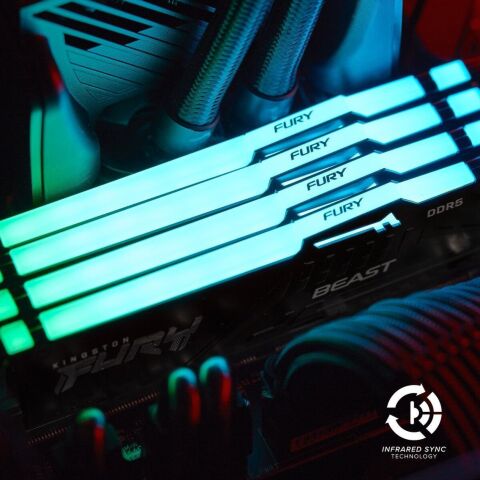 Модуль памяти для компьютера DDR5 32GB 5600 MHz Beast RGB Kingston Fury (ex.HyperX) (KF556C36BBEA-32) - Модули памяти для компьютера  - Модули памяти для компьютера 