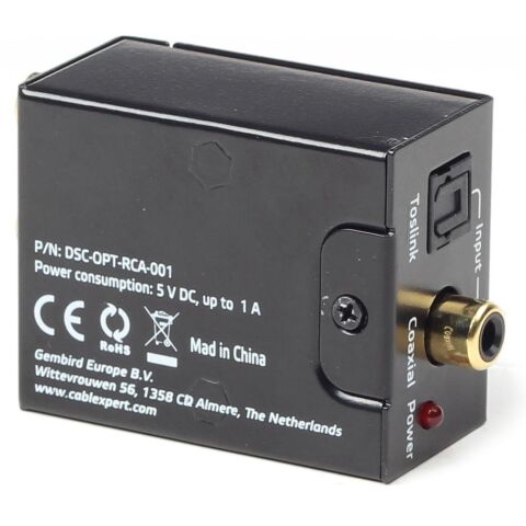 Конвертор Cablexpert Digital to analog audio (DSC-OPT-RCA-001) - Нулевой остаток (Feed)  - Нулевой остаток (Feed) 
