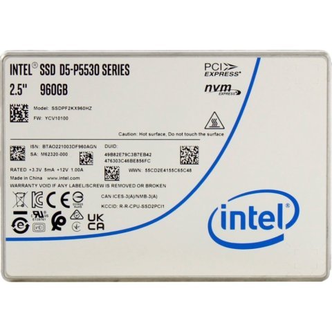 Накопитель SSD U.2 2.5" 960GB D5-P5530 15mm INTEL (SSDPF2KX960HZN1) - Нулевой остаток (Feed)  - Нулевой остаток (Feed) 