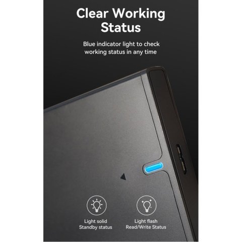 Карман внешний Vention 2.5" HDD/SSD USB 3.0 Micro-B Black (KPAB0) - Нулевой остаток (Feed)  - Нулевой остаток (Feed) 