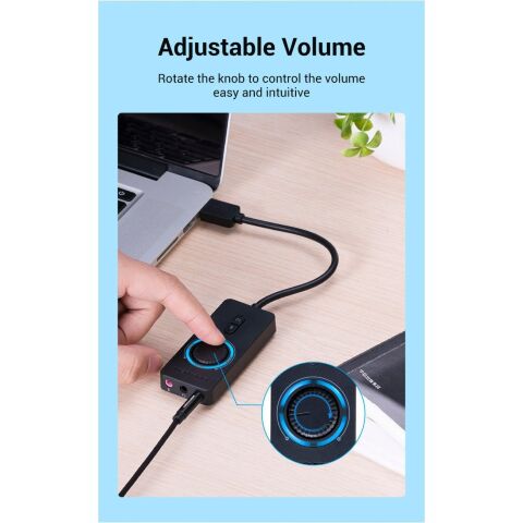 Звуковая плата Vention Audio USB 3х3,5mm jack 0.15m Volume Control (CDRBB) - Нулевой остаток (Feed)  - Нулевой остаток (Feed) 