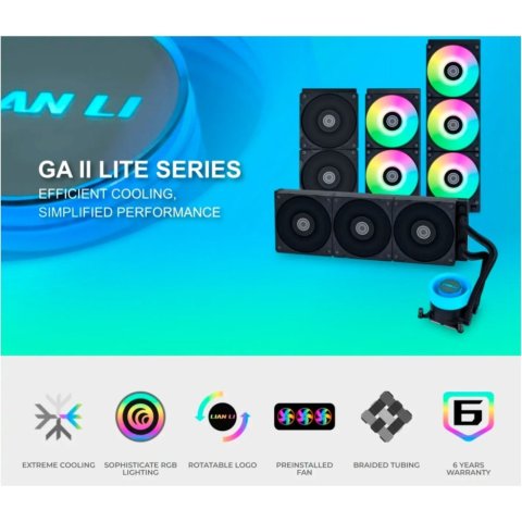 Система жидкостного охлаждения Lian Li GA II Lite 360P, Black (G89.GA2L36PB.00) - Нулевой остаток (Feed)  - Нулевой остаток (Feed) 