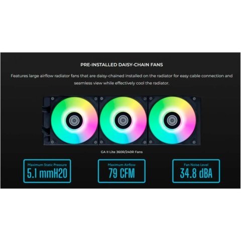 Система жидкостного охлаждения Lian Li GA II Lite 360P, Black (G89.GA2L36PB.00) - Нулевой остаток (Feed)  - Нулевой остаток (Feed) 
