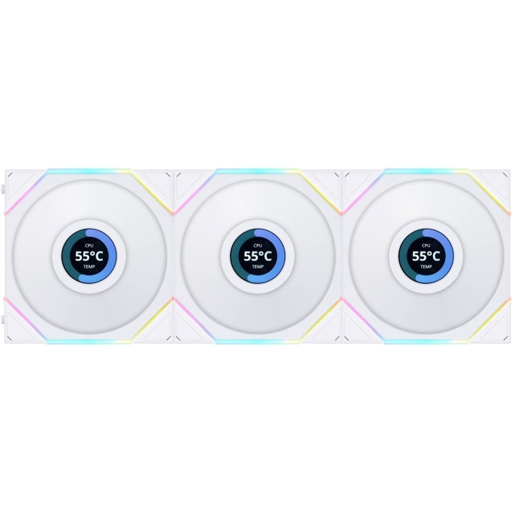 Кулер для корпуса Lian Li TLLCD 120-3, White Cooler (G99.12TLLCD3W.00)