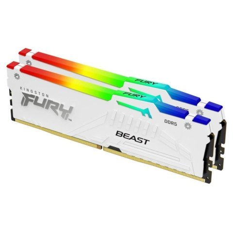 Модуль памяти для компьютера DDR5 64GB (2x32GB) 6400 MHz Beast White RGB XMP Kingston Fury (ex.HyperX) (KF564C32BWAK2-64) - Нулевой остаток (Feed)  - Нулевой остаток (Feed) 