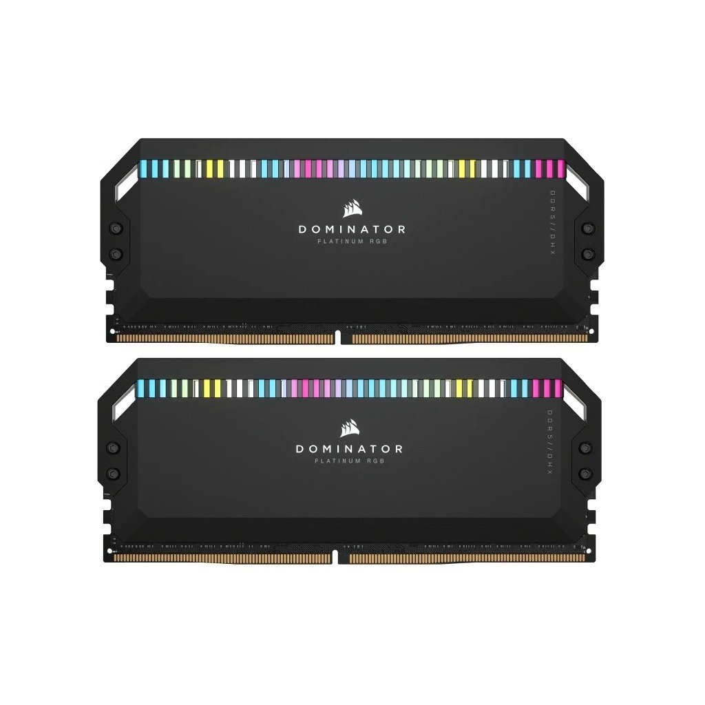 Модуль памяти для компьютера DDR5 32GB (2x16GB) 6000 MHz Dominator Platinum RGB Black Corsair (CMT32GX5M2X6000C36)