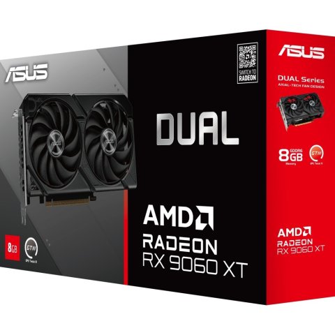 Видеокарта ASUS Radeon RX 9060 XT 8Gb DUAL (DUAL-RX9060XT-8G) - Нулевой остаток (Feed)  - Нулевой остаток (Feed) 