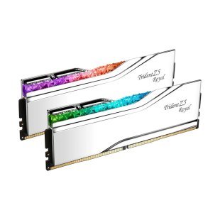 Модуль памяти для компьютера DDR5 32GB (2x16GB) 7600 MHz Trident Z5 Royal Silver G.Skill (F5-7600J3646G16GX2-TR5S)