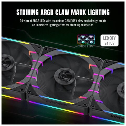 Кулер для корпуса Gamemax Tornado T12 ARGB-R - Вентиляторы к корпусам  - Вентиляторы к корпусам 