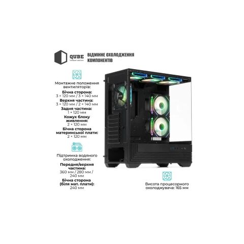 Корпус для ПК Qube FORT_GBNU3 - Корпуса  - Корпуса 