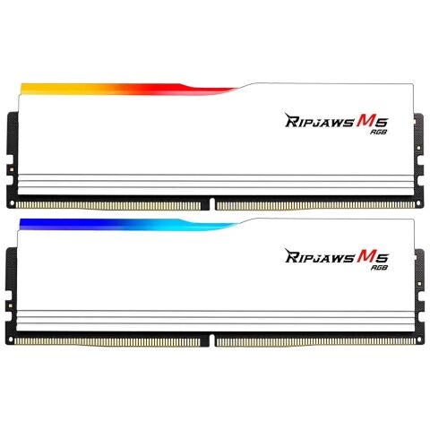 Модуль памяти для компьютера DDR5 64GB (2x32GB) 6400 MHz Ripjaws M5 RGB Matte White G.Skill (F5-6400J3239G32GX2-RM5RW) - Модули памяти для компьютера  - Модули памяти для компьютера 