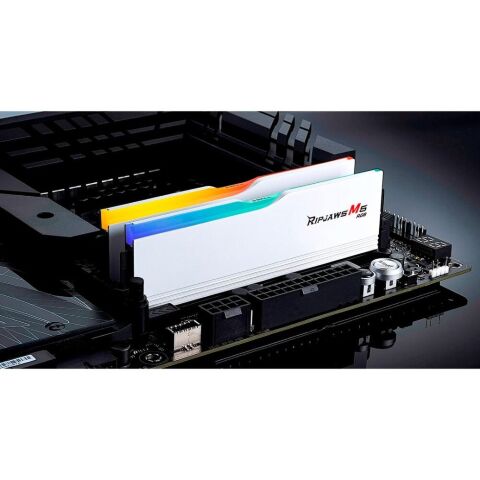 Модуль памяти для компьютера DDR5 64GB (2x32GB) 6400 MHz Ripjaws M5 RGB Matte White G.Skill (F5-6400J3239G32GX2-RM5RW) - Модули памяти для компьютера  - Модули памяти для компьютера 