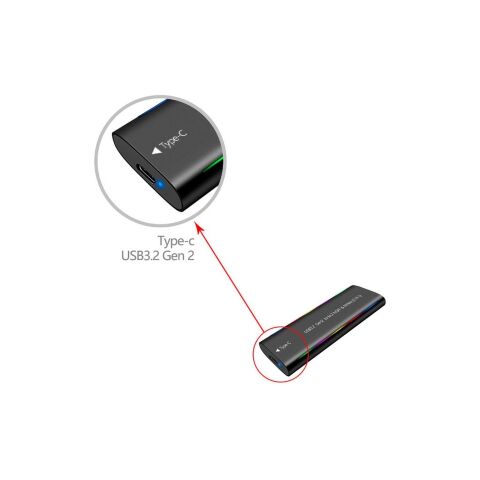 Карман внешний Dynamode M.2 SSD NVMe/SATA combo USB3.2 GEN2 Type-C aluminium black (DM-CAD-SSD10) - Нулевой остаток (Feed) - Нулевой остаток (Feed)