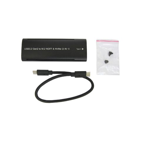 Карман внешний Dynamode M.2 SSD NVMe/SATA combo USB3.2 GEN2 Type-C aluminium black (DM-CAD-SSD10) - Нулевой остаток (Feed) - Нулевой остаток (Feed)